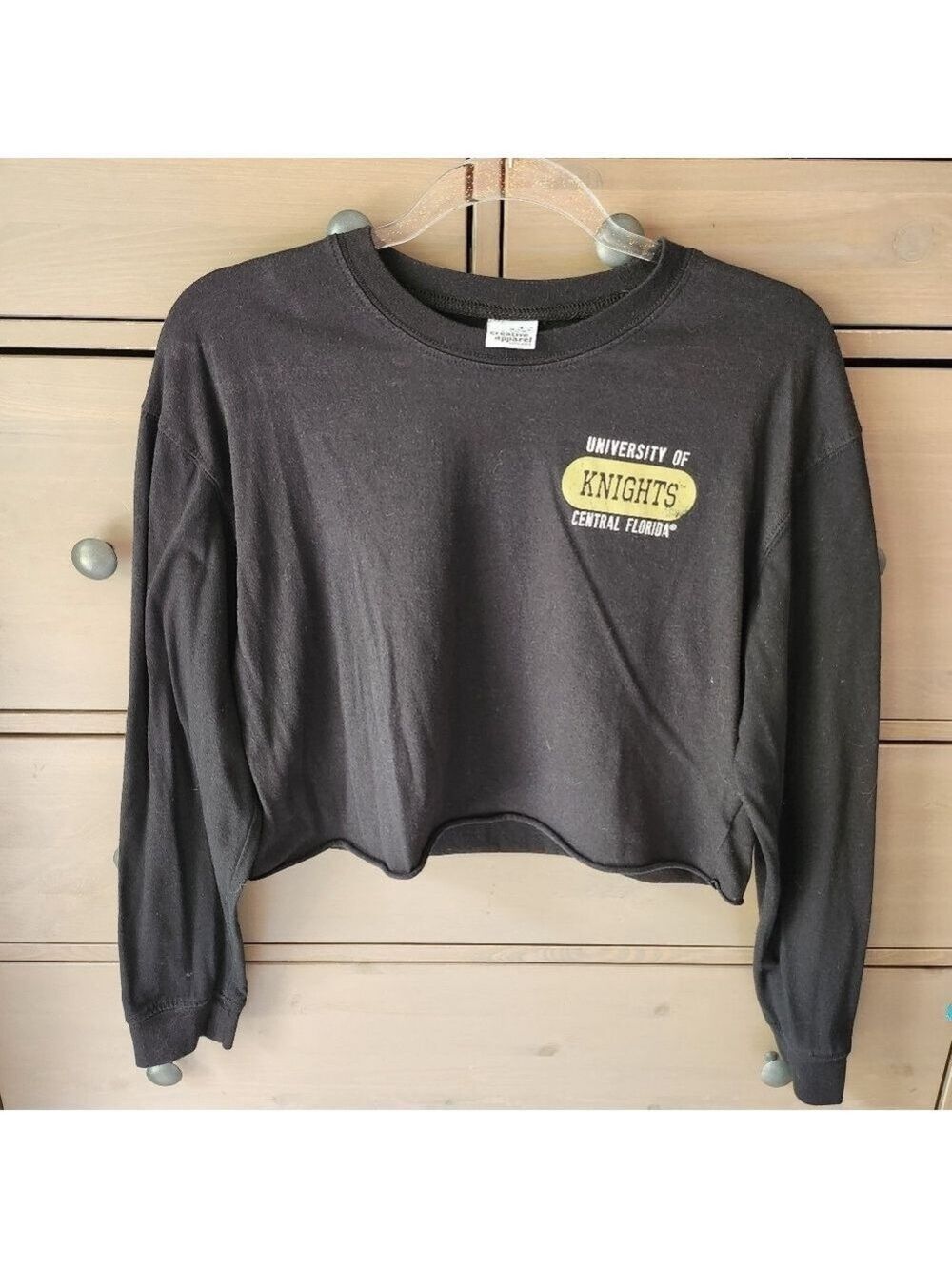 University of Central Florida Knights Black Crop Tee Shirt Womens Large
